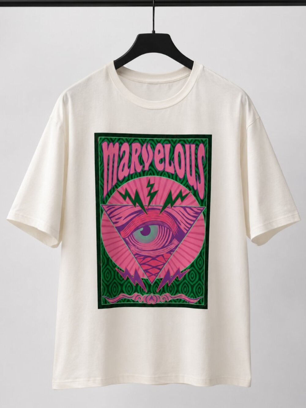 Marvelous Eye Print Graphic Tee Casual Oversized Shirt